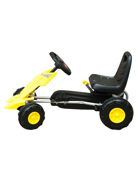 HOMCOM Pedal Go Kart-Yellow/Black - pic 4520 | FastDaddyshop
