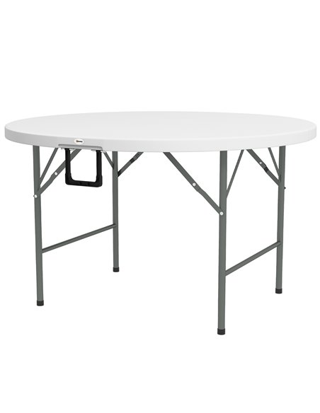 Outsunny Φ122 Folding Outdoor HDPE Round Table for 6, White 84G-288V00WT - pic 45202 | FastDaddyshop