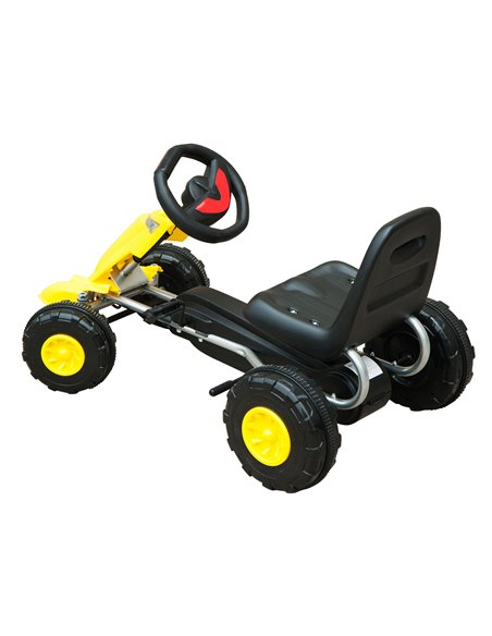 HOMCOM Pedal Go Kart-Yellow/Black - pic 4521 | FastDaddyshop