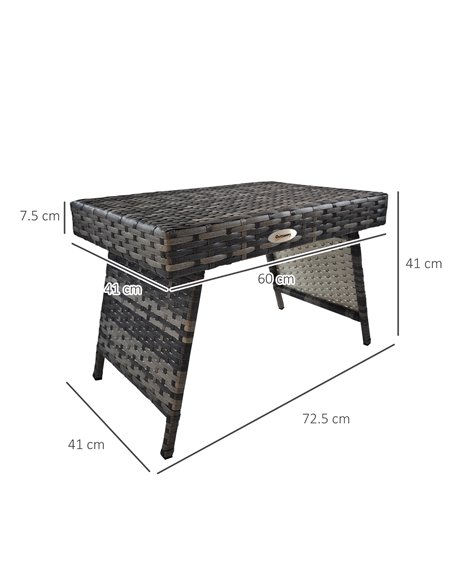 Outsunny Foldable Outdoor Coffee Table, Metal Frame, Mixed Grey 867-161V00GY - pic 45213 | FastDaddyshop