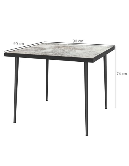 Outsunny Outdoor Square Garden Dining Table for 4, Grey 84G-346V00GY - pic 45258 | FastDaddyshop