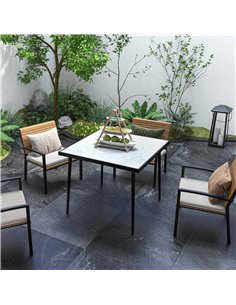 Outsunny Outdoor Square Garden Dining Table for 4, White 84G-346V00WT 2