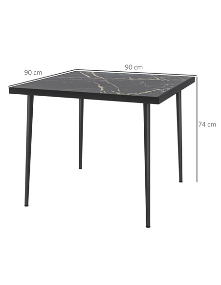 Outsunny Square Garden Table, Outdoor Dining Table for 4, Black 84G-346V00BK - pic 45276 | FastDaddyshop