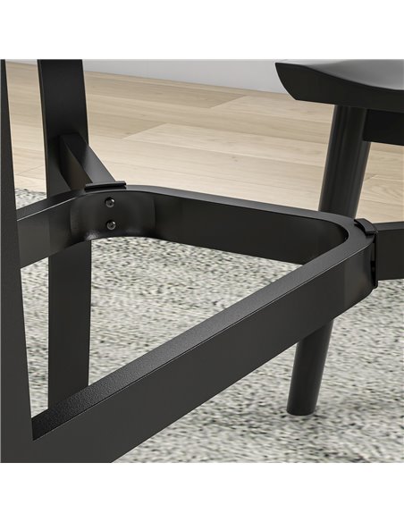 Outsunny Rectangle Garden Dining Table with Parasol Hole, Patio Table with Steel Frame and Slat Tabletop, 150cm x 90cm, Black 84 - pic 45291 | FastDaddyshop