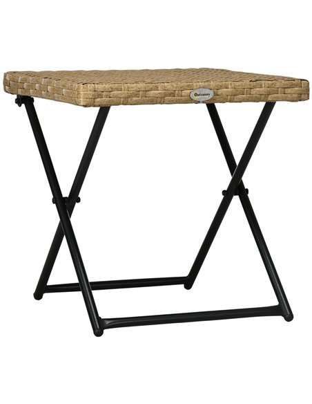 Outsunny Garden Small Folding Square Rattan Coffee Table, Natural 867-034V00ND - pic 45319 | FastDaddyshop