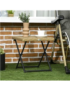 Outsunny Garden Small Folding Square Rattan Coffee Table, Natural 867-034V00ND 2