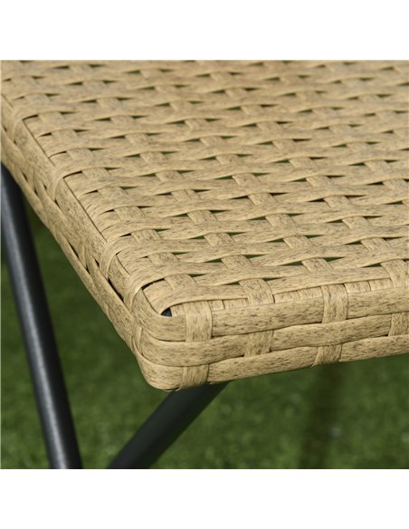 Outsunny Garden Small Folding Square Rattan Coffee Table Bistro Balcony Outdoor Wicker Weave Side Table 40Hx40Lx40Wcm, Natural 8 - pic 45325 | FastDaddyshop