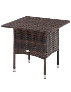 Outsunny Outdoor Rattan Side Table Coffee Table, Mixed Brown 867-133V00MB