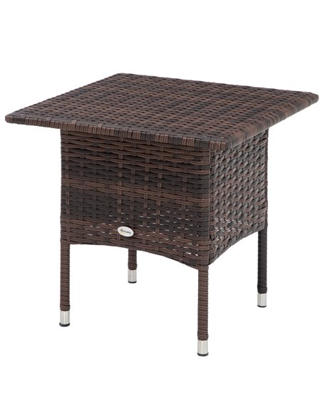 Outsunny Outdoor Rattan Side Table Coffee Table, Mixed Brown 867-133V00MB - pic 45328 | FastDaddyshop