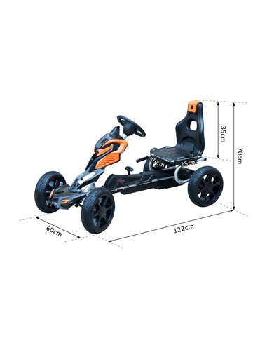 HOMCOM Kids Ride On Pedal Go Kart Indoor Outdoor Sports Toy Braking System