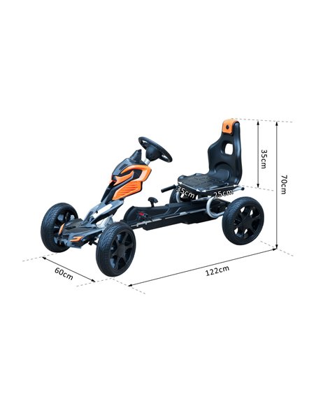 HOMCOM Kids Ride On Pedal Go Kart Indoor Outdoor Sports Toy Braking System - pic 4533 | FastDaddyshop