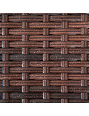 Outsunny Outdoor Rattan Side Table Coffee Table with Plastic Board, Full Woven Table Top for Patio, Garden, Balcony, Mixed Brown