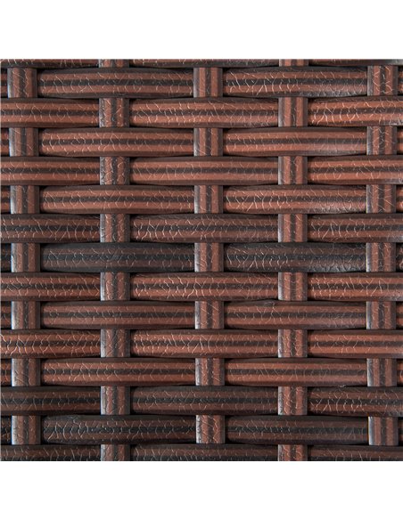 Outsunny Outdoor Rattan Side Table Coffee Table with Plastic Board, Full Woven Table Top for Patio, Garden, Balcony, Mixed Brown - pic 45335 | FastDaddyshop