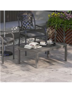 Outsunny Aluminium Outdoor Slat Patio Coffee Table, Brown 84G-324V00BN 2