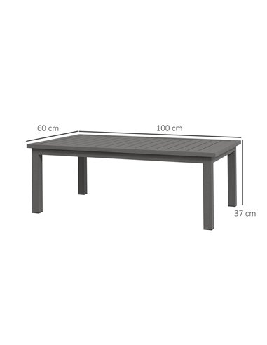 Outsunny Aluminium Outdoor Slat Patio Coffee Table, Brown 84G-324V00BN