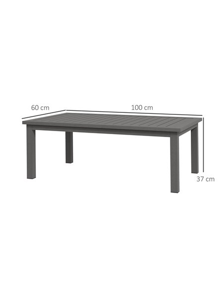 Outsunny Aluminium Outdoor Slat Patio Coffee Table, Brown 84G-324V00BN - pic 45339 | FastDaddyshop