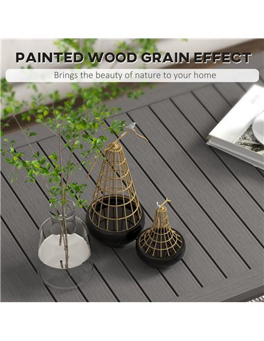 Outsunny Aluminium Outdoor Slat Patio Coffee Table, Brown 84G-324V00BN