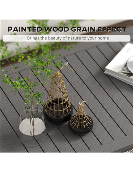 Outsunny Aluminium Outdoor Slat Patio Coffee Table, Brown 84G-324V00BN - pic 45340 | FastDaddyshop