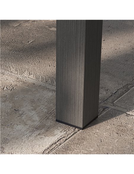Outsunny Aluminium Outdoor Side Table, Slat Patio Coffee Table with Wood Grain Effect for Garden, Balcony, 100cm x 60cm, Brown 8 - pic 45345 | FastDaddyshop