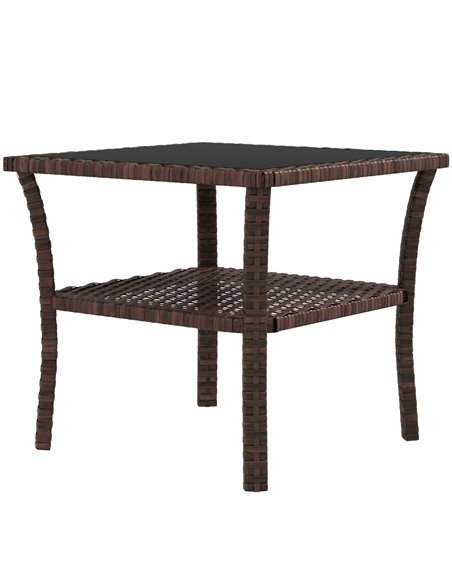 Outsunny 50cm Outdoor PE Rattan Coffee Table, Brown 867-164V00BN - pic 45346 | FastDaddyshop