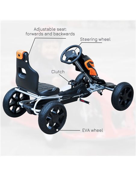 HOMCOM Kids Ride On Pedal Go Kart Indoor Outdoor Sports Toy Braking System - pic 4536 | FastDaddyshop