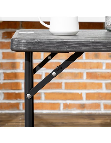 Outsunny Foldable Patio Dining Table for 4, Height Adjustable Outdoor Table for Garden, Lawn, Dark Grey 84G-005V00CG - pic 45363 | FastDaddyshop