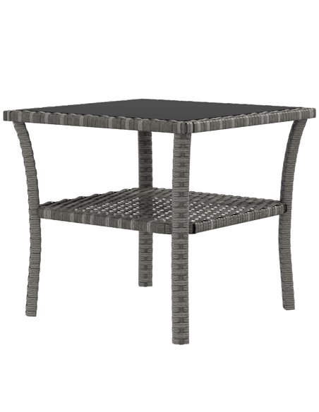 Outsunny 50cm Outdoor PE Rattan Coffee Table, Grey 867-164V00GG - pic 45364 | FastDaddyshop