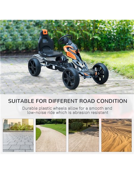 HOMCOM Kids Ride On Pedal Go Kart Indoor Outdoor Sports Toy Braking System - pic 4537 | FastDaddyshop