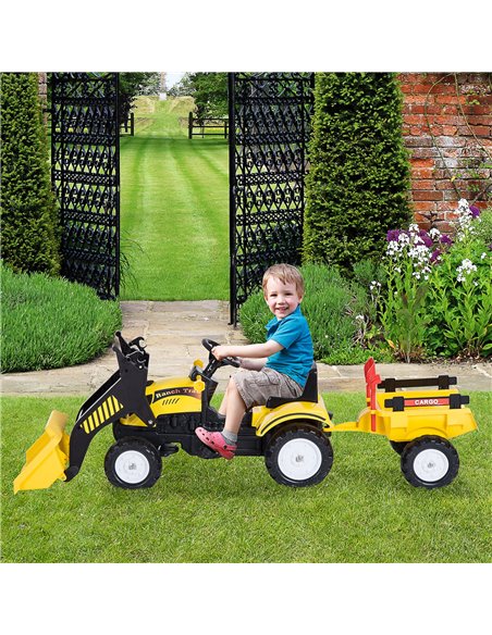 HOMCOM Kids Pedal Go Kart Excavator-Yellow  - pic 4540 | FastDaddyshop
