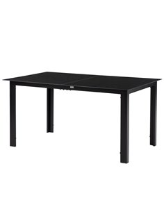 Outsunny Aluminium Outdoor Dining Table for 6, Black 84G-097V00BK