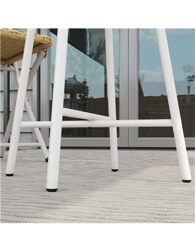 Outsunny PE Rattan Side Table Natural Wood Finish 867-192V00ND