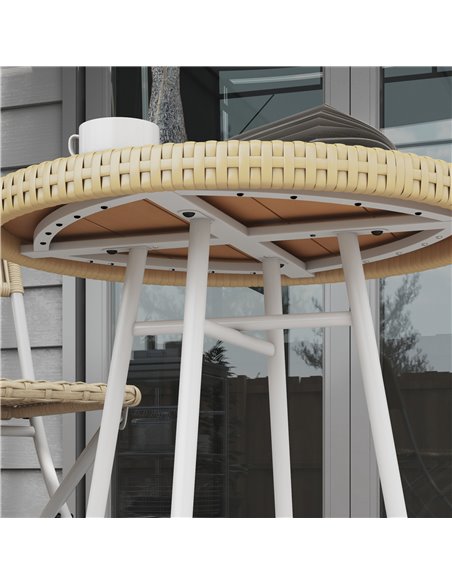 Outsunny PE Rattan Side Table Natural Wood Finish 867-192V00ND - pic 45425 | FastDaddyshop