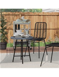 Outsunny PE Outdoor Rattan Side Table, Grey 867-192V00GY 2