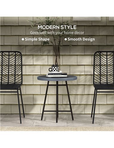 Outsunny PE Rattan Side Table Grey 867-192V00GY