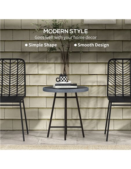 Outsunny PE Rattan Side Table Grey 867-192V00GY - pic 45430 | FastDaddyshop