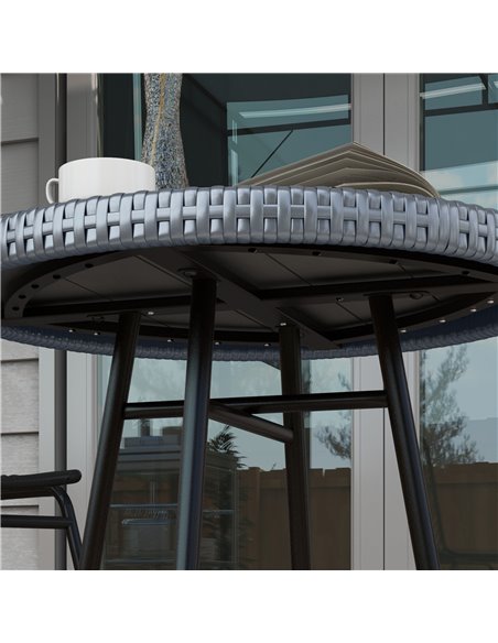 Outsunny PE Rattan Side Table Grey 867-192V00GY - pic 45434 | FastDaddyshop
