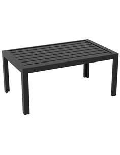 Outsunny Outdoor Rectangular Patio Coffee Side Table, Black 84G-291V00BK