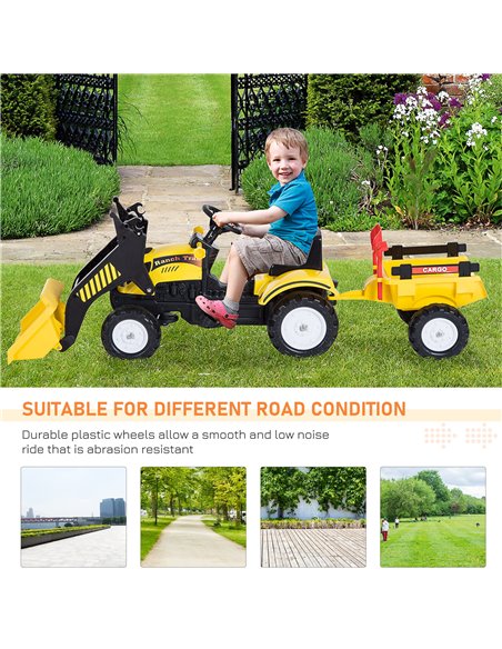 HOMCOM Kids Pedal Go Kart Excavator-Yellow  - pic 4544 | FastDaddyshop