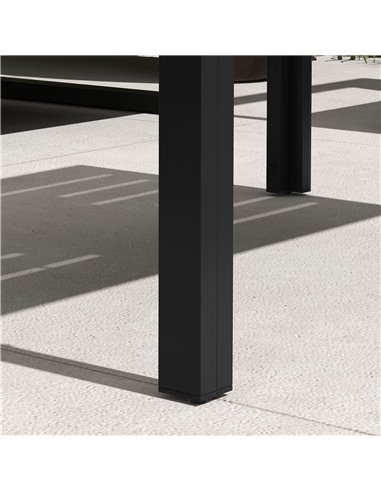 Outsunny Outdoor Side Table, Rectangular Patio Coffee Side Table with Steel Frame and Slat Tabletop for Garden, Balcony, Black 8