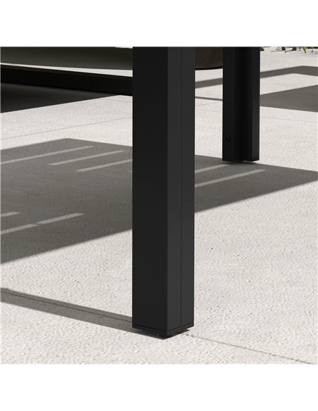 Outsunny Outdoor Side Table, Rectangular Patio Coffee Side Table with Steel Frame and Slat Tabletop for Garden, Balcony, Black 8 - pic 45444 | FastDaddyshop