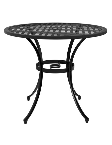 Outsunny 85cm Cast Aluminium Bistro Table with Umbrella Hole, Black 84G-313V00BK - pic 45445 | FastDaddyshop
