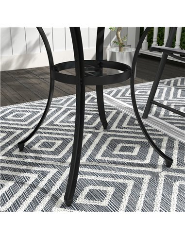 Outsunny Cast Aluminium Bistro Table with Umbrella Hole, 85cm Round Garden Table, Patio Table for Balcony, Poolside, Black 84G-3