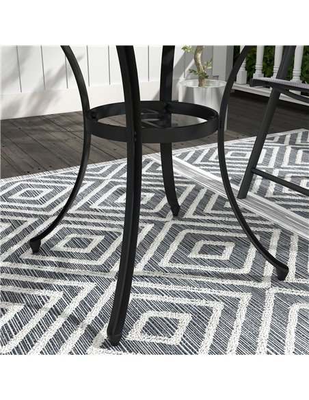 Outsunny Cast Aluminium Bistro Table with Umbrella Hole, 85cm Round Garden Table, Patio Table for Balcony, Poolside, Black 84G-3 - pic 45453 | FastDaddyshop