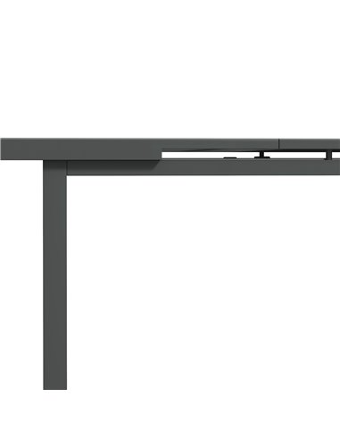 Outsunny Aluminium Garden Table for 6-8, Extending Outdoor Dining Table Rectangle for Lawn Balcony - Charcoal Grey 84G-317V00CG