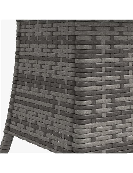 Outsunny 70cm PE Rattan Outdoor Dining Table, Patio Table with Wood-plastic Composite Top for Balcony, Garden, Grey 861-080V00GY - pic 45480 | FastDaddyshop