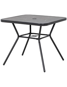 Outsunny Square Outdoor Patio Bistro Coffee Table, Dark Grey 84G-266V00BK