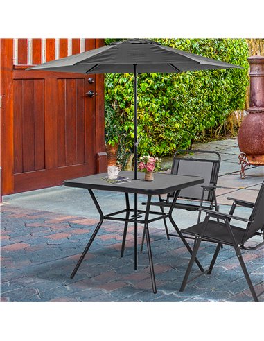 Outsunny Square Outdoor Patio Bistro Coffee Table, Dark Grey 84G-266V00BK