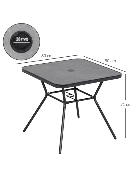 Outsunny Square Outdoor Patio Bistro Coffee Table, Dark Grey 84G-266V00BK - pic 45483 | FastDaddyshop