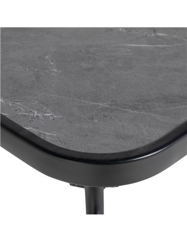 Outsunny Square Outdoor Table, Patio Bistro Coffee Table with Faux-marbled Top and 42mm Umbrella Hole for Garden 84G-266V00BK