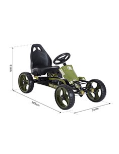 HOMCOM Kids Children Pedal Go Kart Ride On Racer Braking System Adjsuatble Seat Green 2